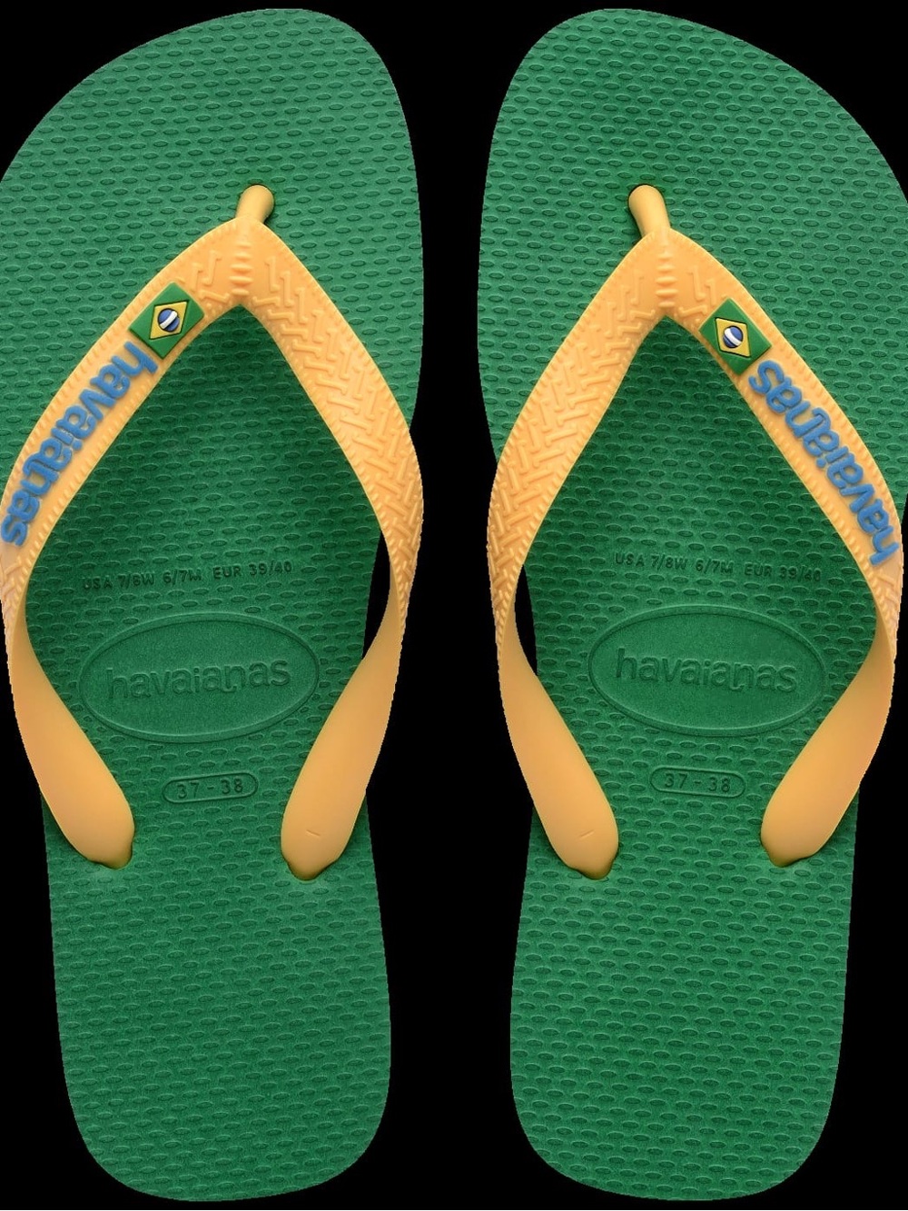 Havaianas green with Yellow Straps Flip Flops